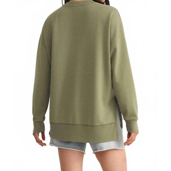 NEW Z SUPPLY modern v-neck weekender sweatshirt in avocado - Picture 3 of 7